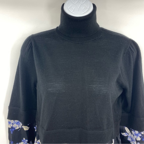 Veronica Beard | Nina Layered Slim-fit Jumper Mixed Media Sweater Silk Wool | S - Picture 6 of 13